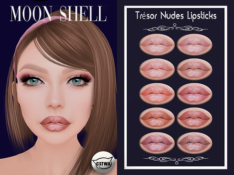 Second Life Marketplace - Moon Shell Trésor Nudes Lipsticks Applier Catwa